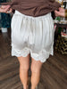 Satin Lace Short: Ivory
