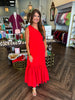 Red One Shoulder Maxi Dress