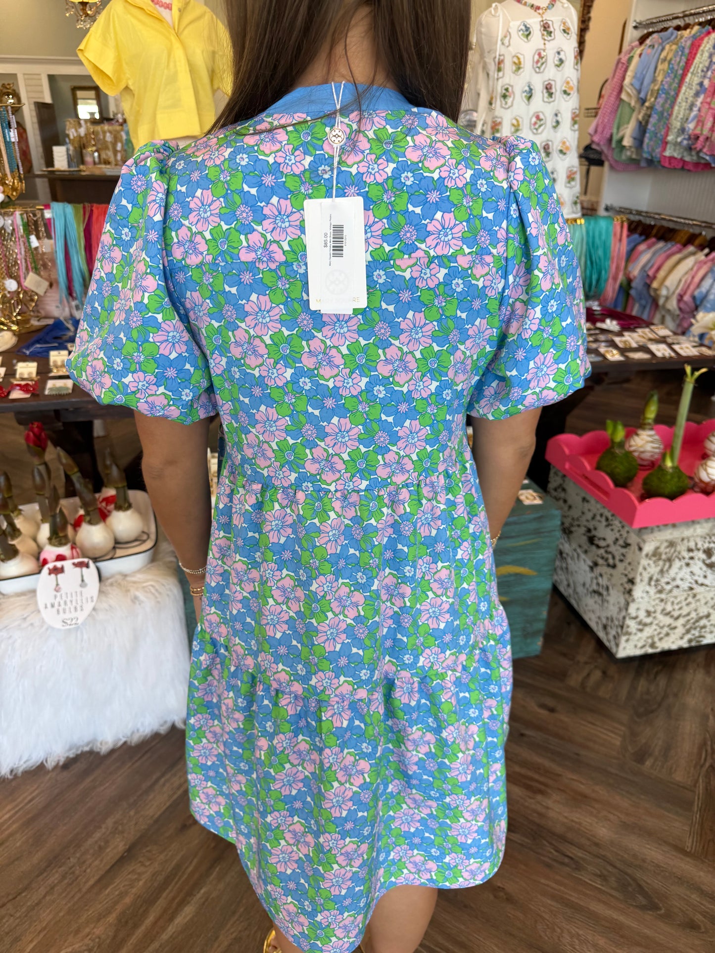 Mary Square Kinsley Mini Dress: Vintage Posies