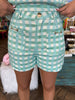 Aqua Horsebit Gingham Set
