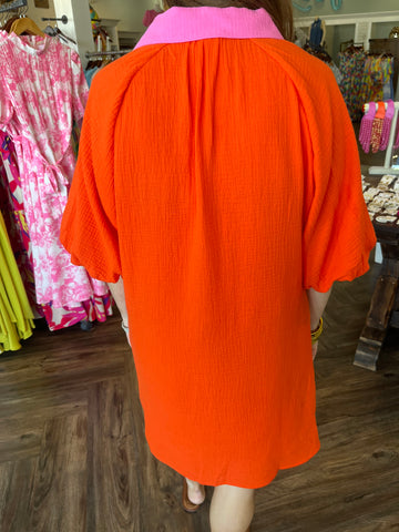 Orange Collar Dress