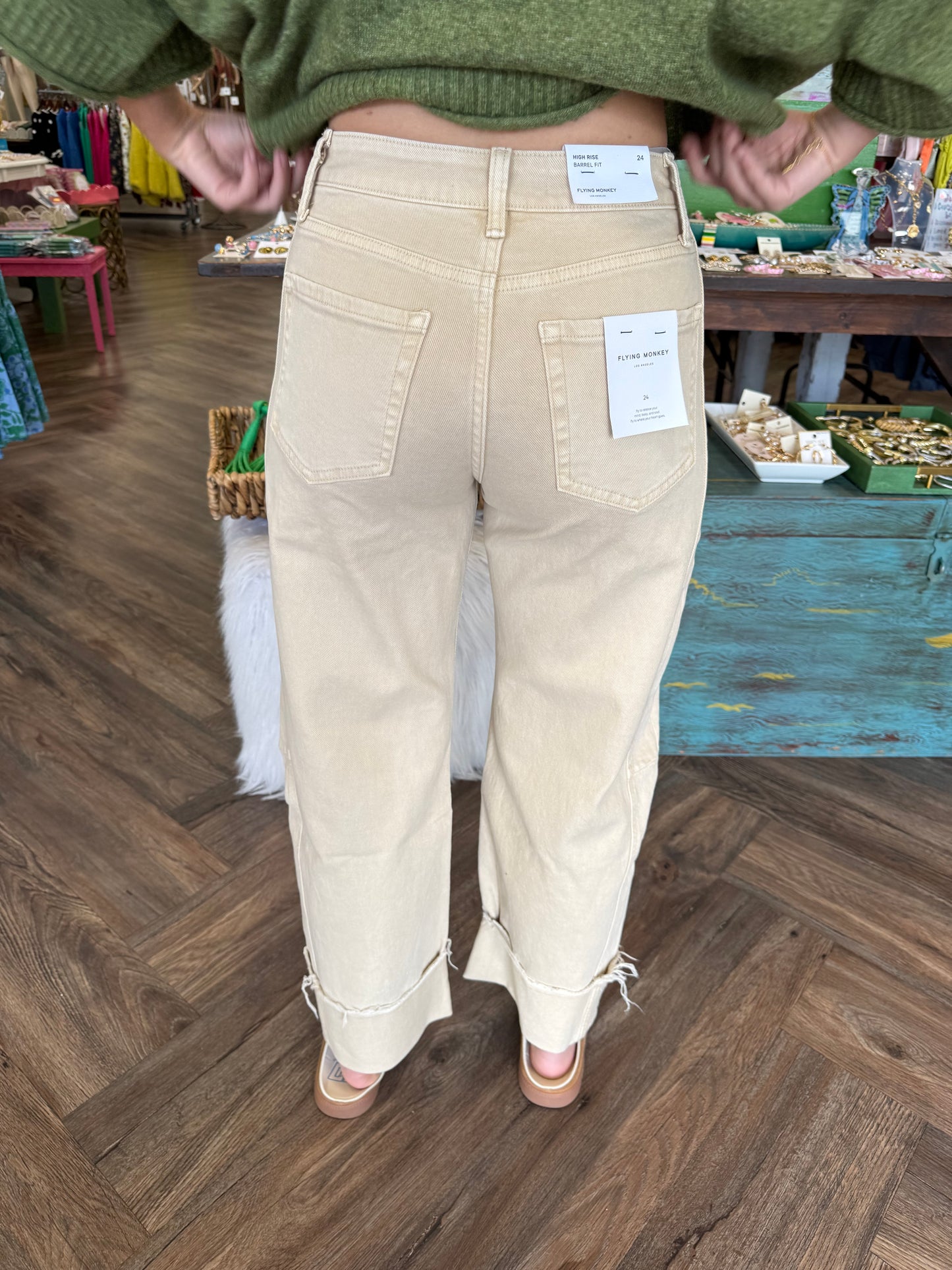 Flying Monkey Barrel Jeans: Tan