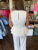 Peplum White Denim Top
