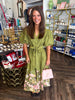 Olive Wildflower Midi Dress