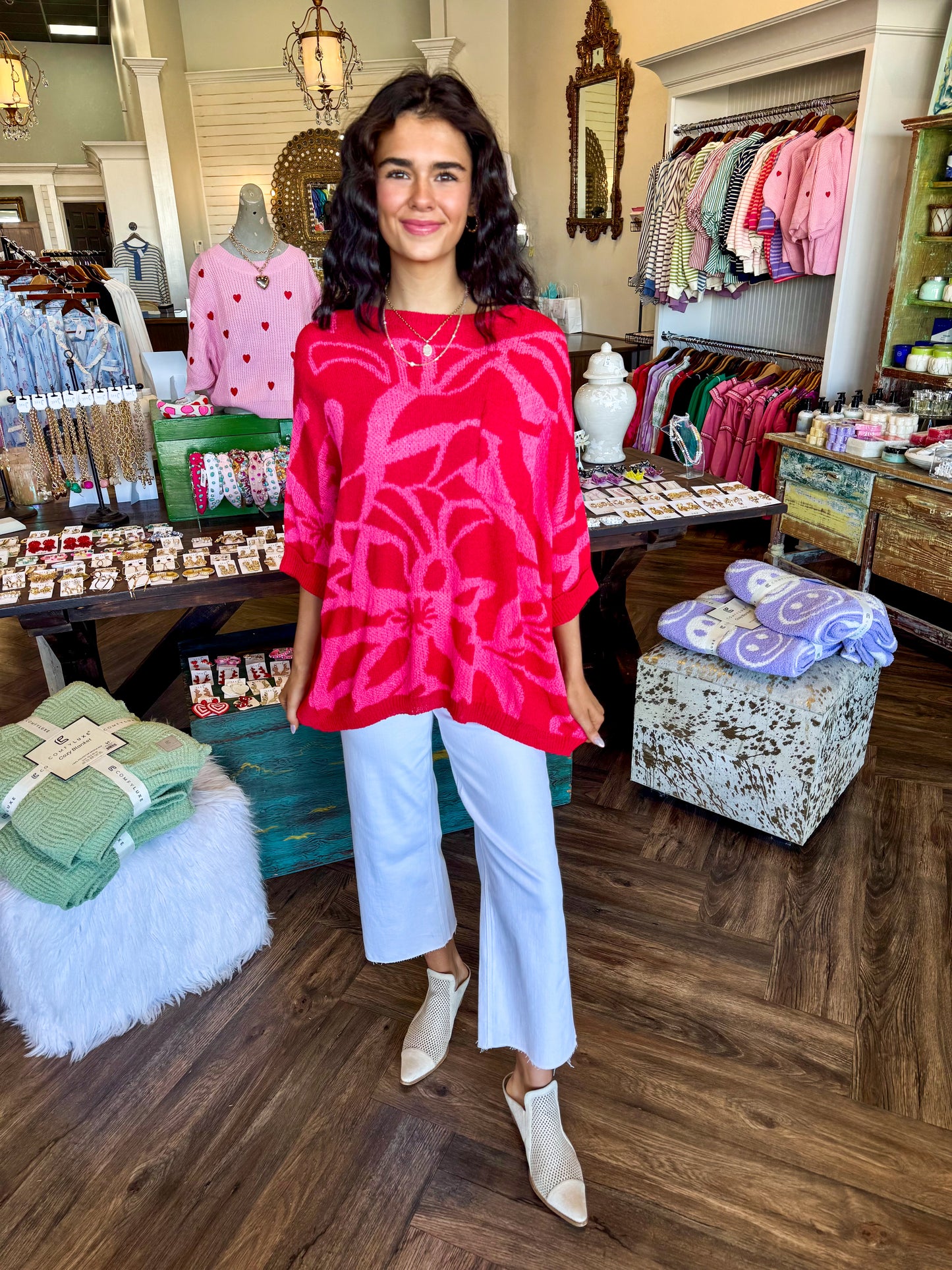 Oversized Shelby Top: Red