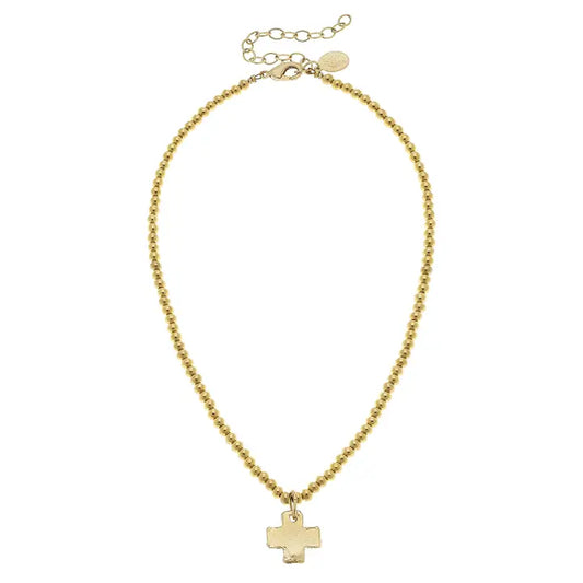 Susan Shaw: Beaded Cross Necklace