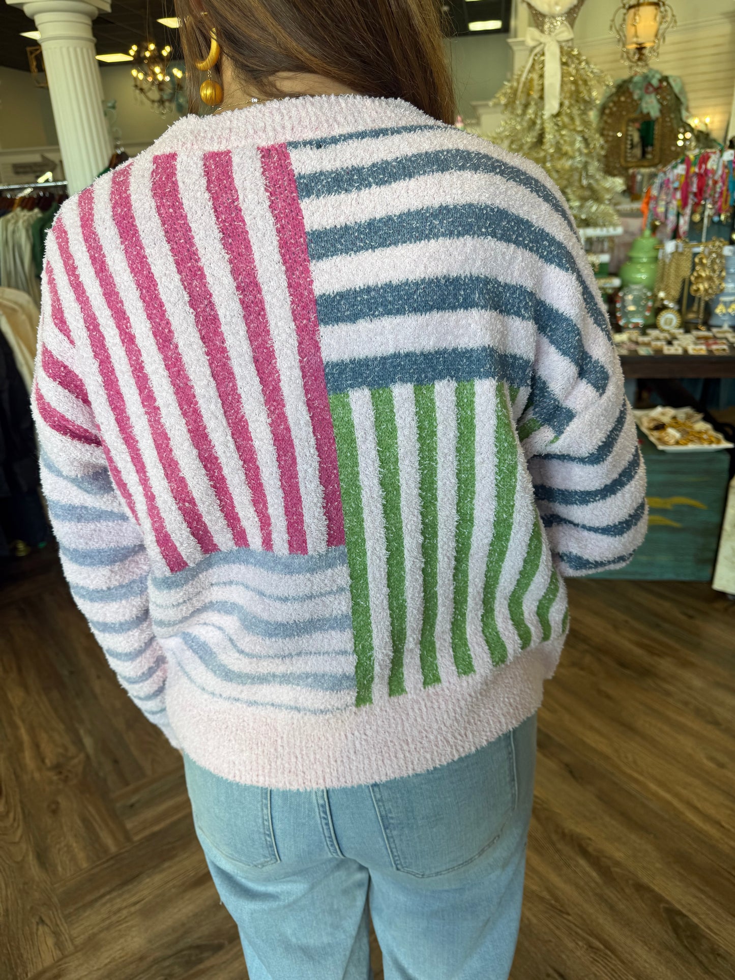 Stripe Patch Sweater