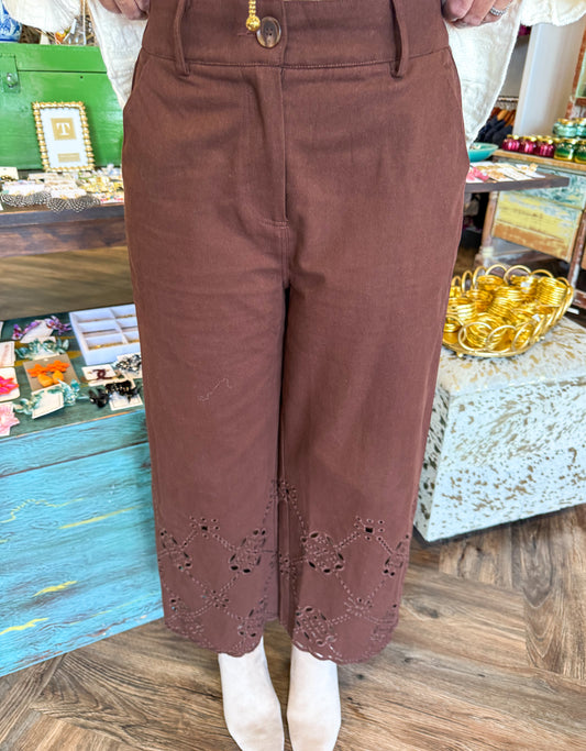 Eyelet Pattern Pants