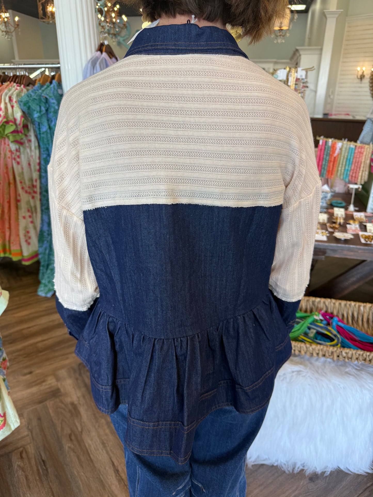 Chambray Oversized Denim Top