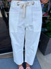 Casual Drawstring White Pants