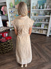 Camel and White Striped Midi Dress