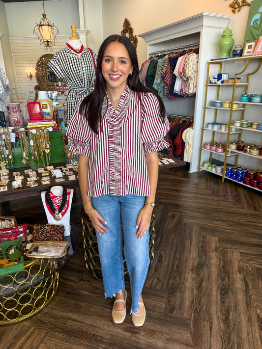 Wine Country Striped Top