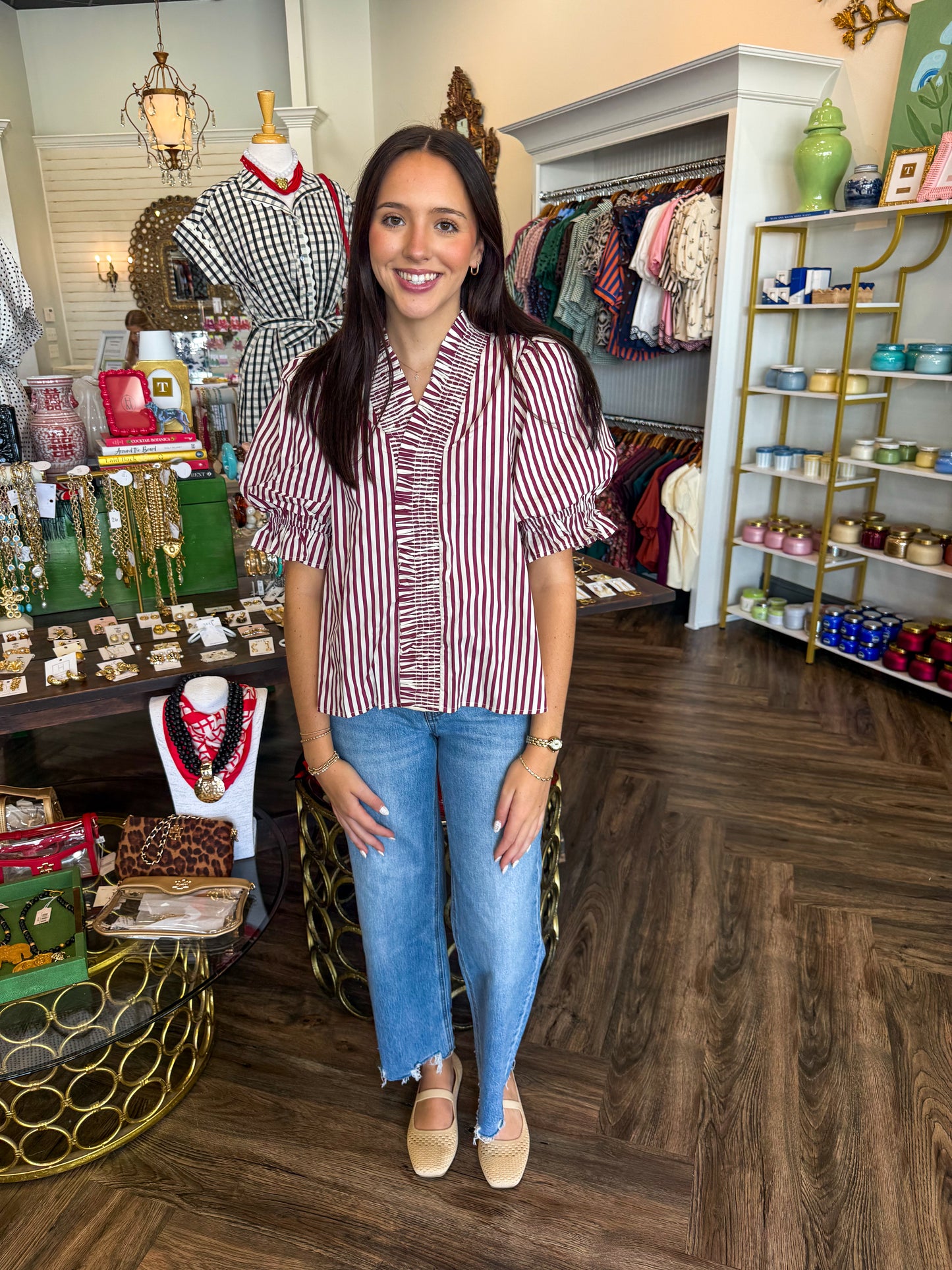 Wine Country Striped Top