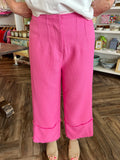 Raw Edge Pants: Pink