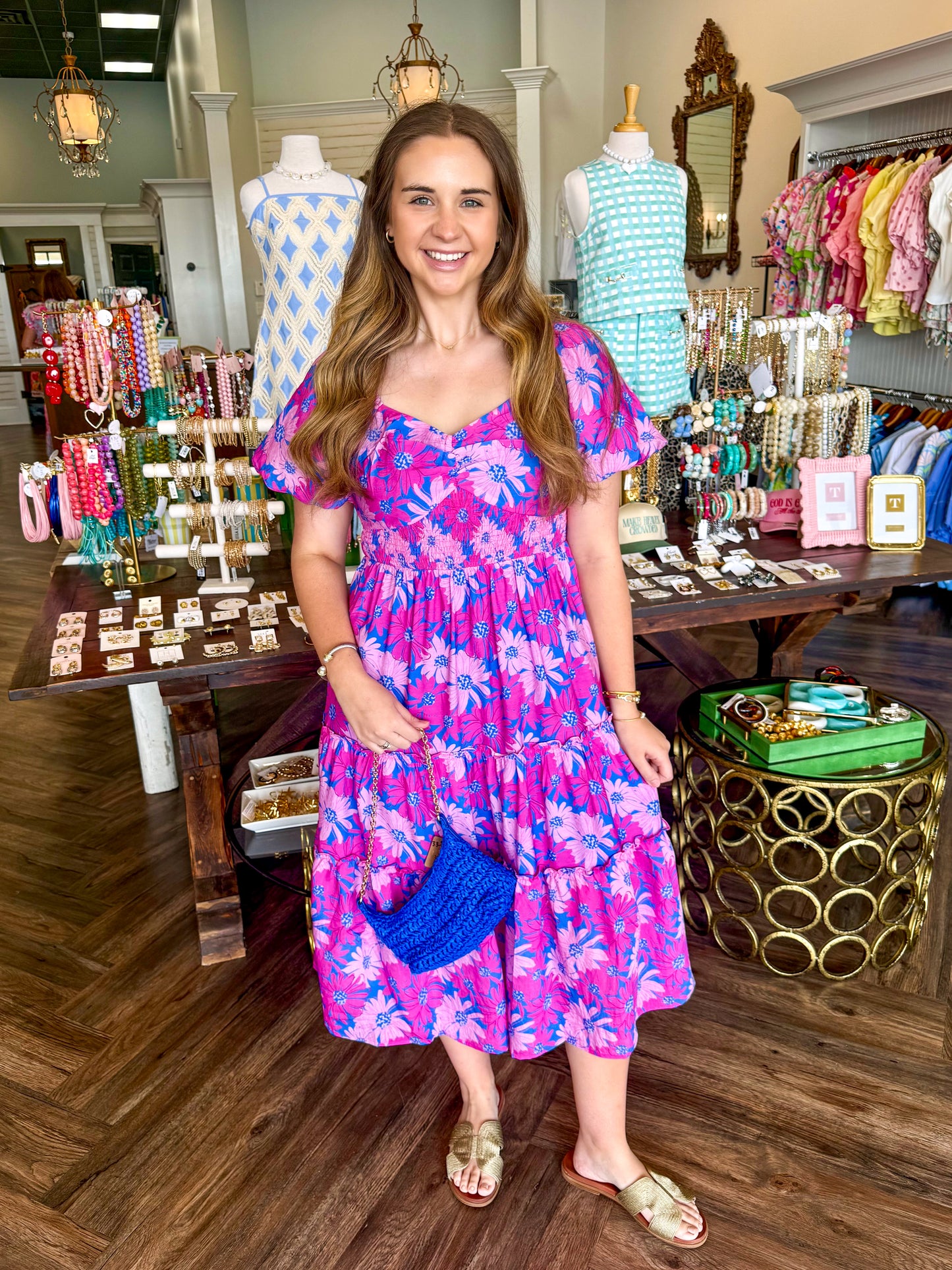 Blue Breeze Floral Midi Dress