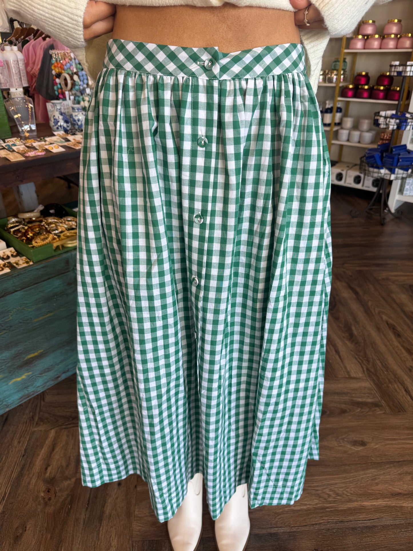 Masters Green Plaid Skirt