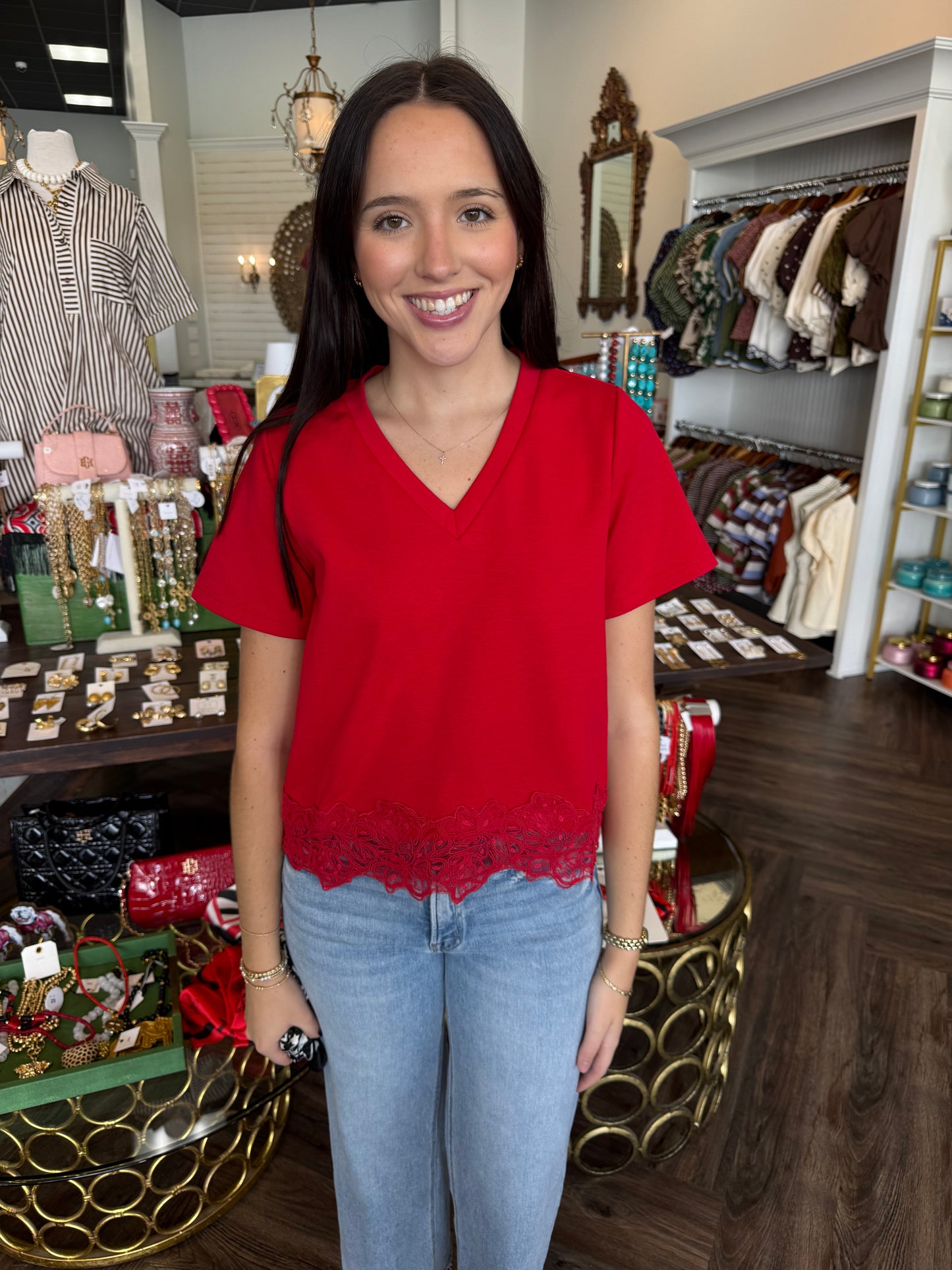 Lace Red Hot Top