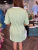 Green Gingham Drawstring Dress