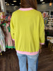 Oversized Colorblock Top: Lime