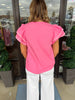 Preppy Palm Blouse: Pink