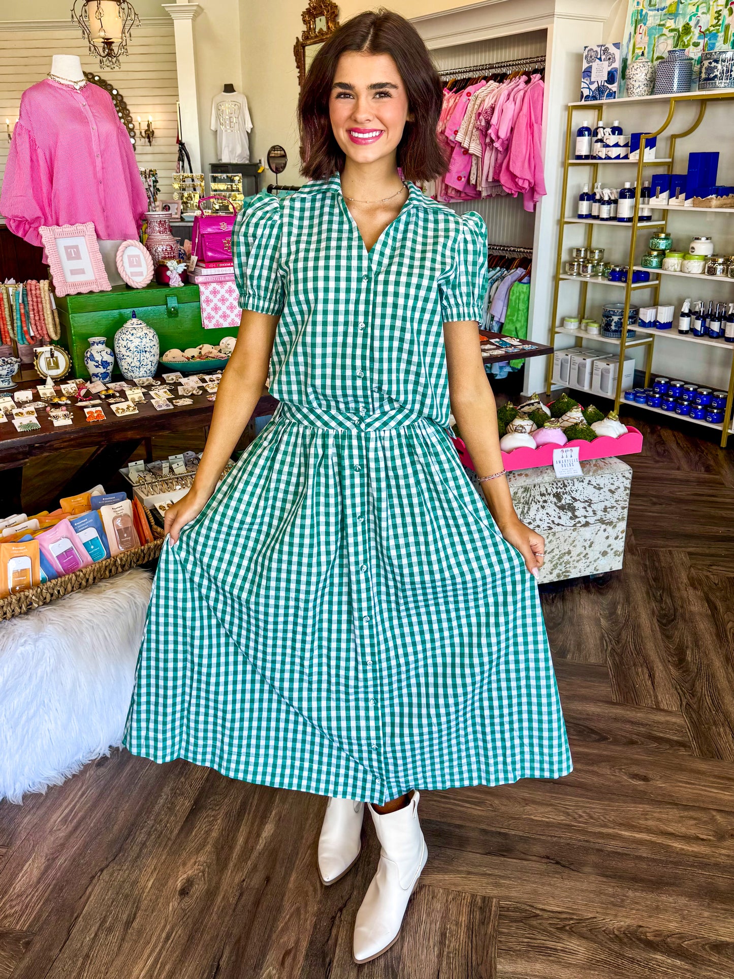 Masters Green Plaid Skirt