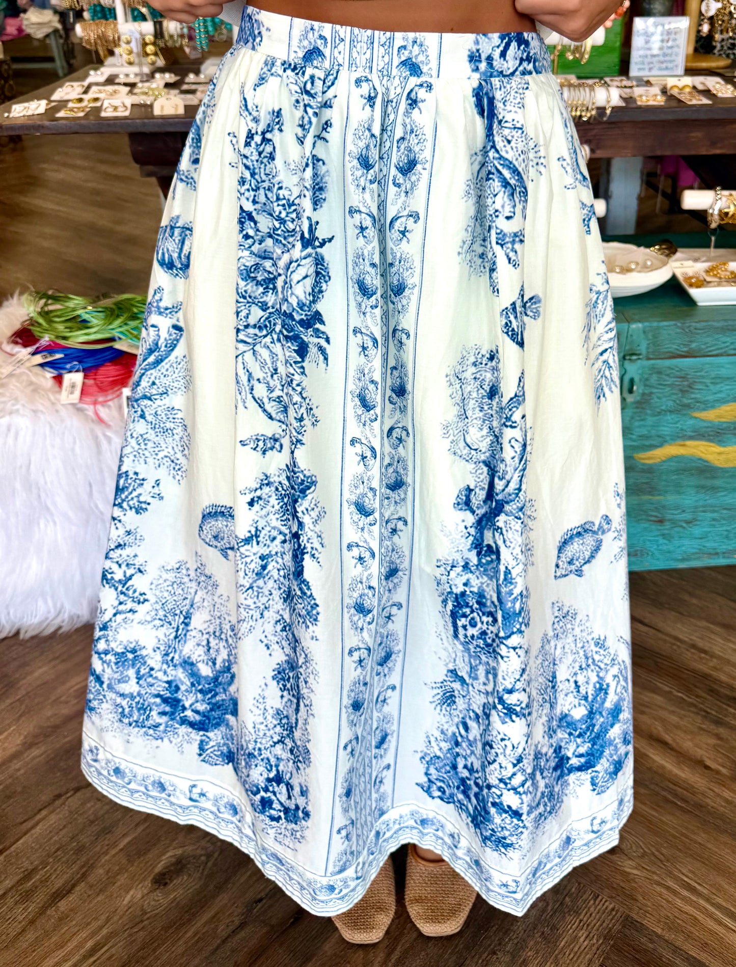 Toile Navy Skirt