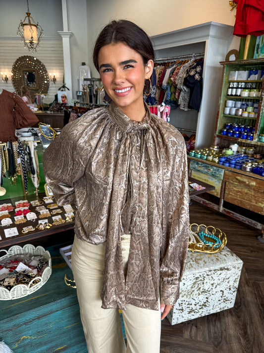 Snakeskin Patterned Top
