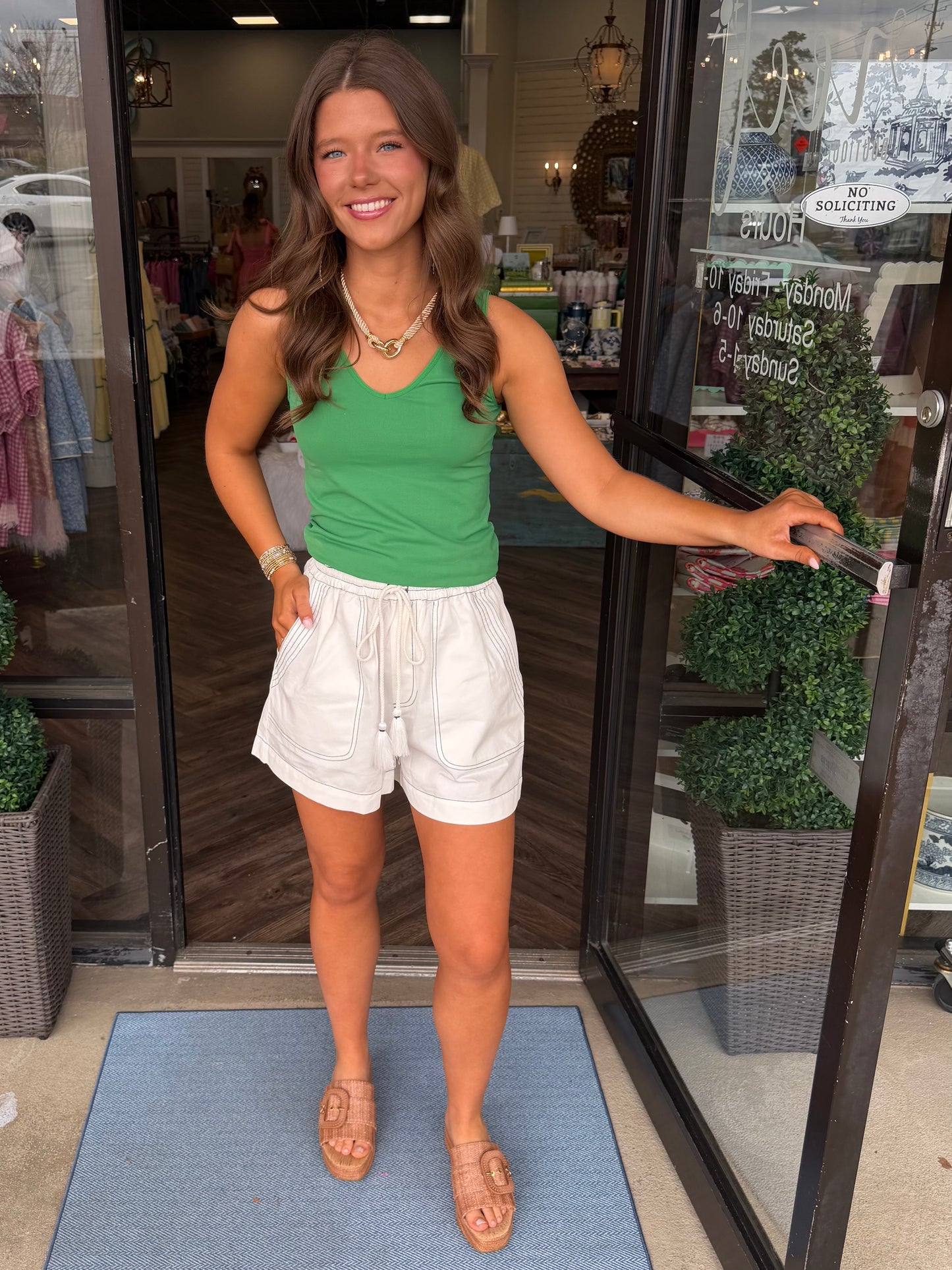Boardwalk Drawstring Shorts: White