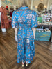 Brown & Blue Dreamy Midi Dress