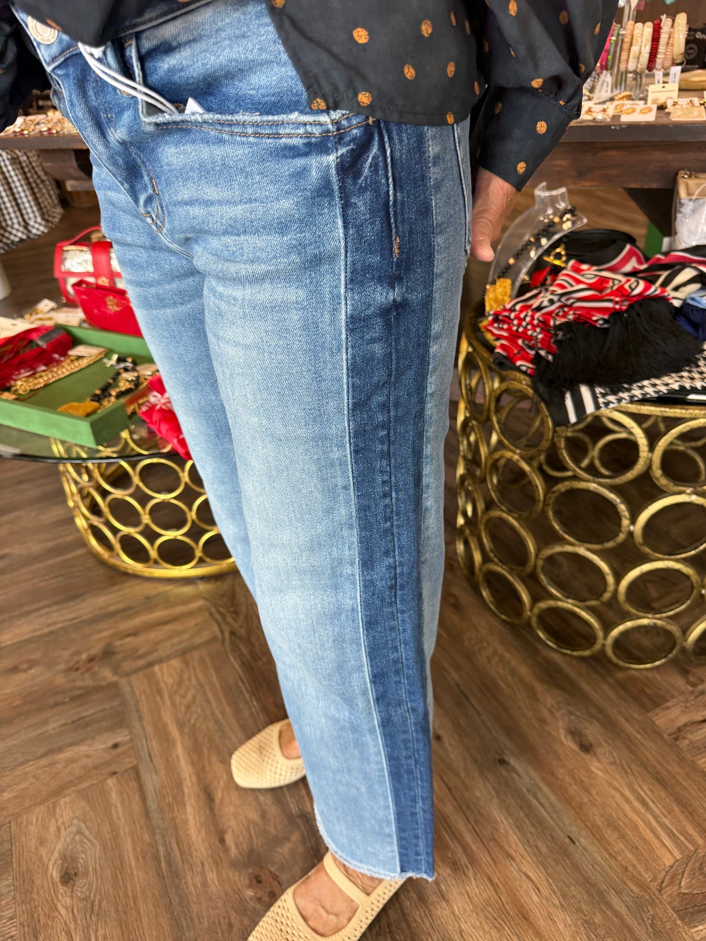 Vervet Barrel Jeans: Two Tone Stellarly