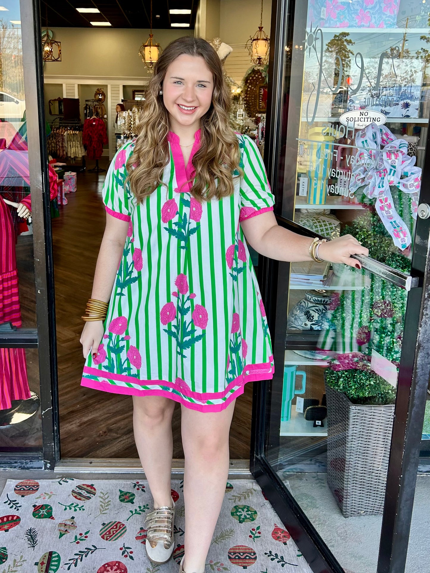 Rosemary Mini Dress: Green