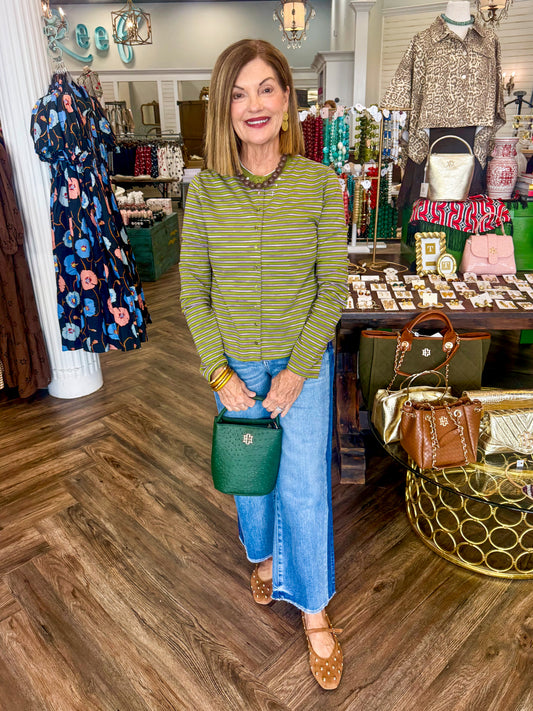 Olive & Purple Stripe Top