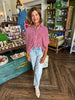 Flowy Striped Button Up: Red