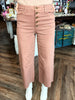 Button Fly Jeans: Red Bean