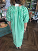 Green Striped Seersucker Dress