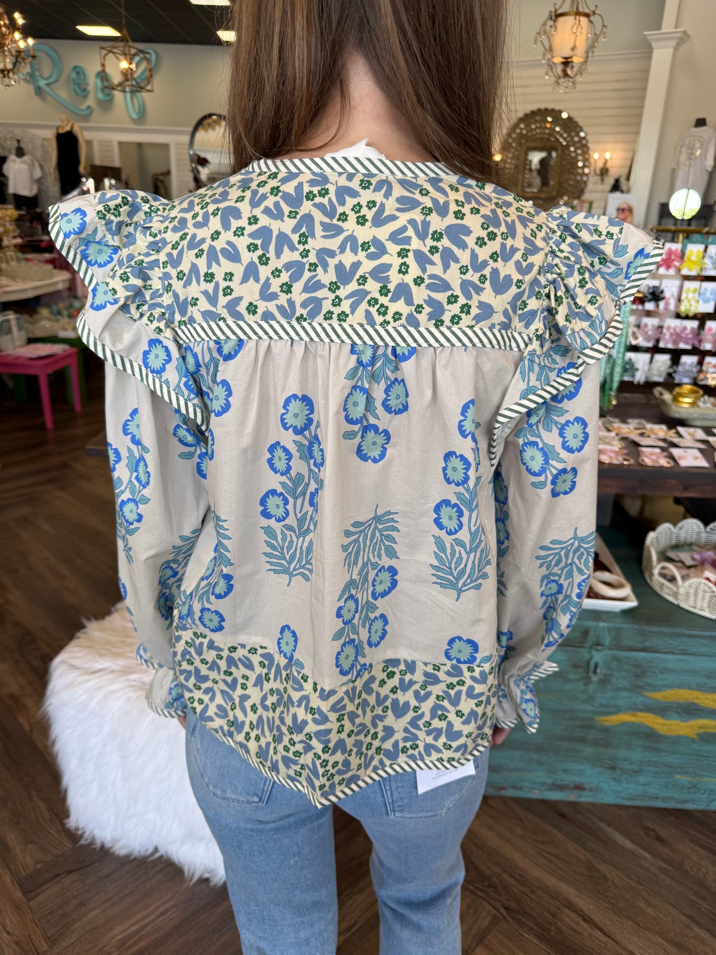 Blue Hue Flower Top