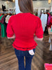 Bottom Lace Sweater: Red