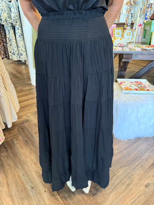 Smocked Black Skirt