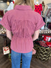 Pink and Plum Drawstring Top