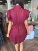 Anna Zip Mini Dress: Maroon