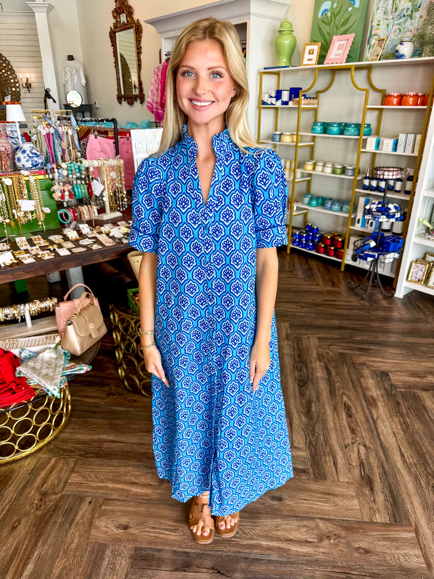 Annabelle Design Midi Dress: Blue