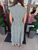 Gingham Zipper Midi Dress: Forest