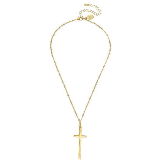 Susan Shaw: Dainty Tall Cross Necklace