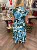 Southern Floral Midi Dress: Green