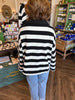 Striped Collar Black Stripe Top