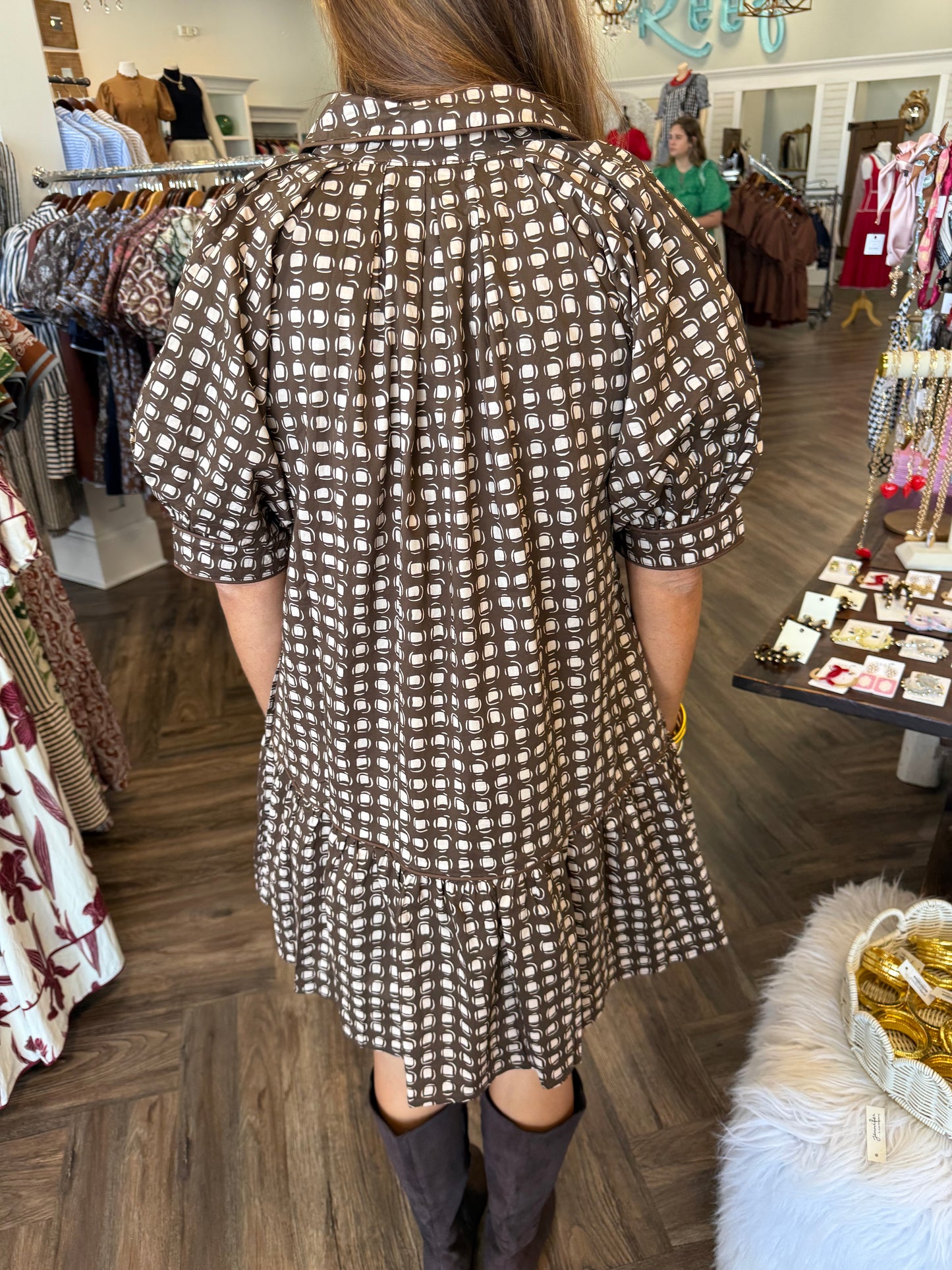 Brown Square Dress