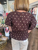 Peplum Polka Top: Brown