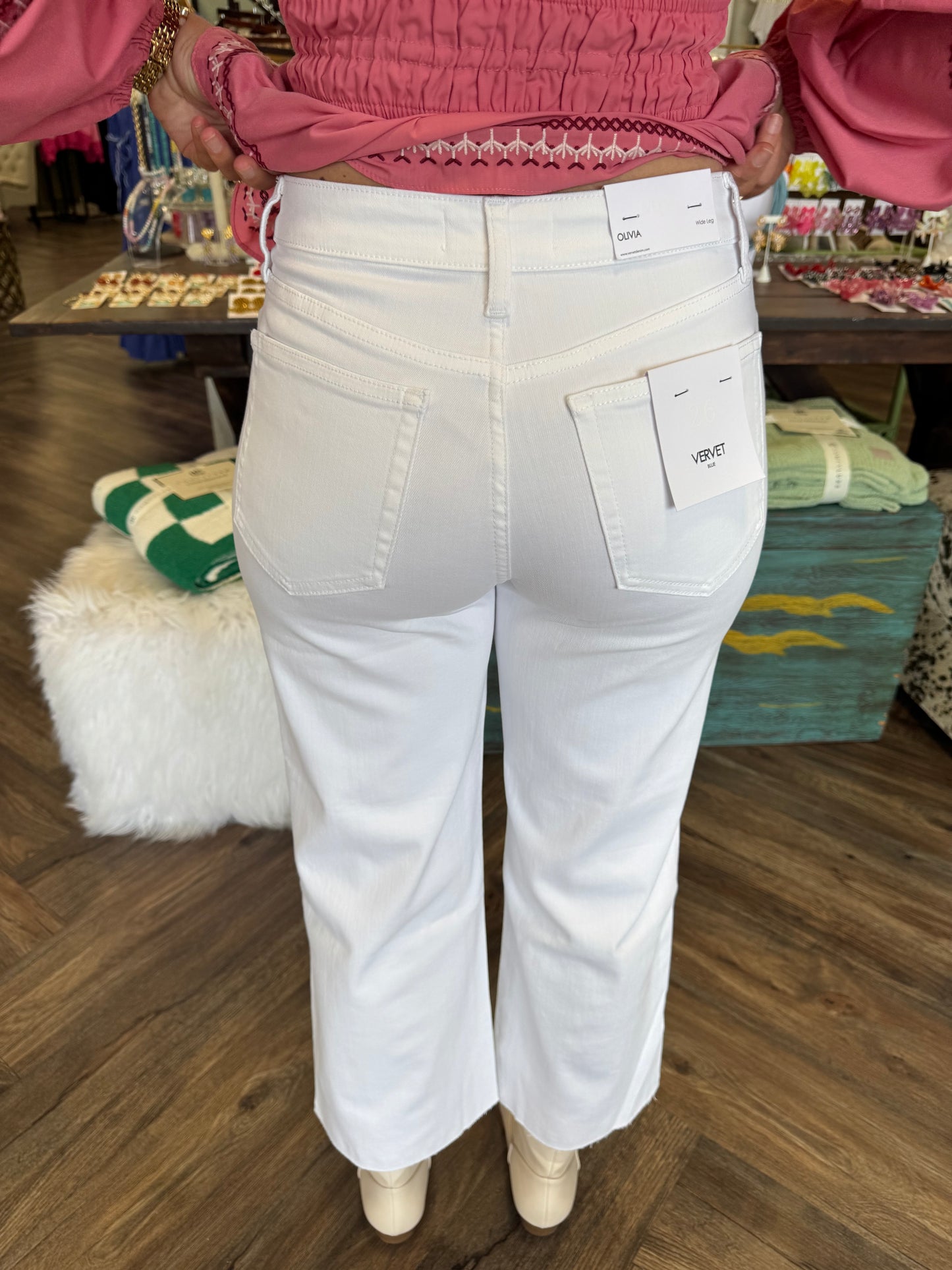 Vervet Wide Leg Jeans: White