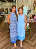 Tara Hills Halter Neck Maxi Dress: Blue/White