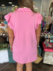 Flirty Solid Dress: Pink